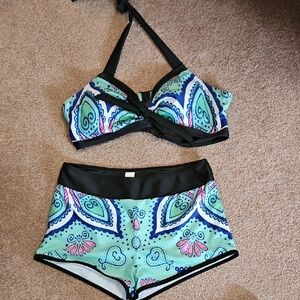 Colorful Patterned Bikini Set